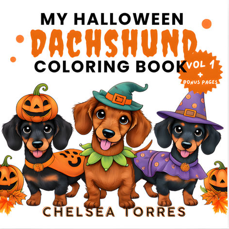 a little dachshund halloween coloring book