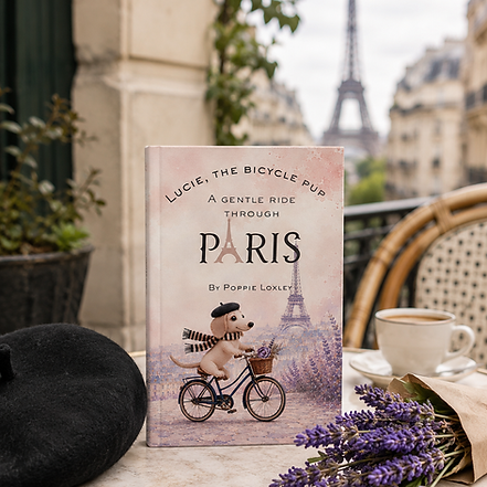 🚲🐶 Wander through the charming streets of Paris with Lucie, a little dachshund pup who discovers that the sweetest adventures are found in simple moments of kindness. Filled with dreamy illustrations, gentle storytelling, and cozy European charm, Lucie, the Bicycle Pup is a heartwarming picture book perfect for children ages 3–8 who love animals, travel, and bedtime stories.