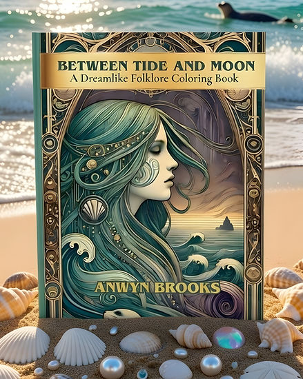 🌙 Between Tide and Moon: A Dreamlike Folklore Coloring Book
Step into a world where ocean mist and ancient forests intertwine in this immersive folklore-inspired coloring book. Featuring 50 original, single-sided fantasy illustrations, this atmospheric collection invites teens and adults into a romantic coastal realm of mystery, prophecy, and quiet magic
