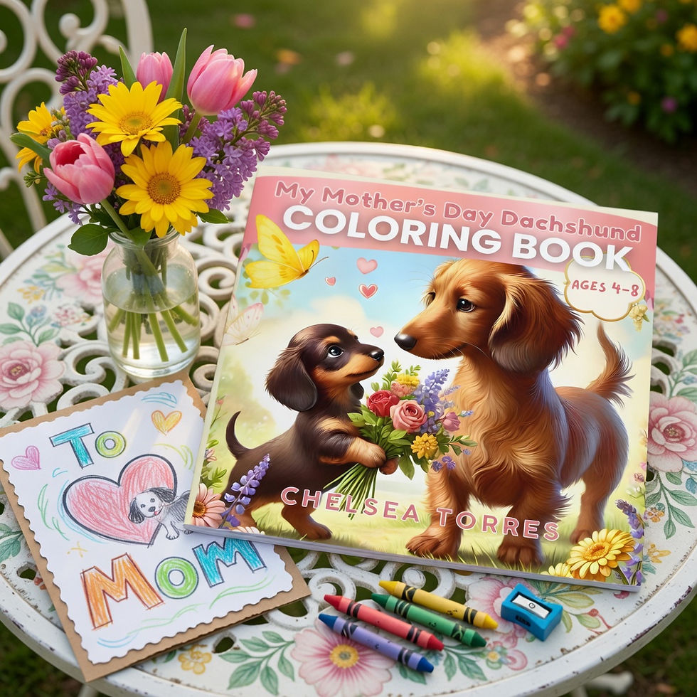 mothers day dachshund coloring book for kids gift idea