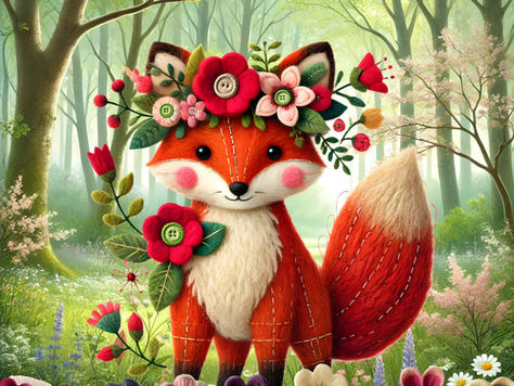 whimsical woodland fox nursery wall art from the Cozy Critter collection