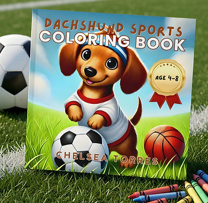 🏟️ Sporty dachshund fun for kids ages 4–8! 30 playful pages of adorable doxie puppies kicking soccer balls, shooting hoops, running, and cheering. Perfect screen-free activity for little athletes and dog lovers alike.