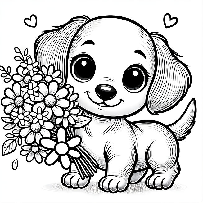 Mothers Day Dachshund Coloring Kids.jpg