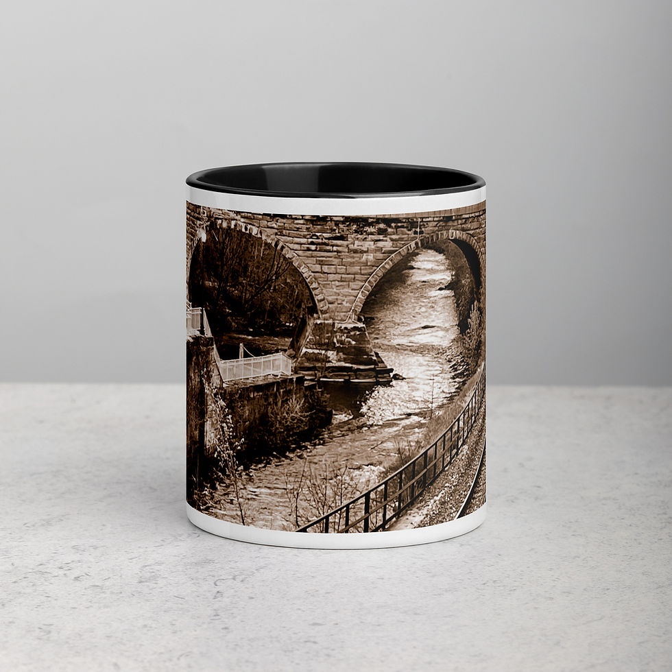 Thumbnail: Ohio Rails - Kent, Cuyahoga River - Mug with Color Inside
