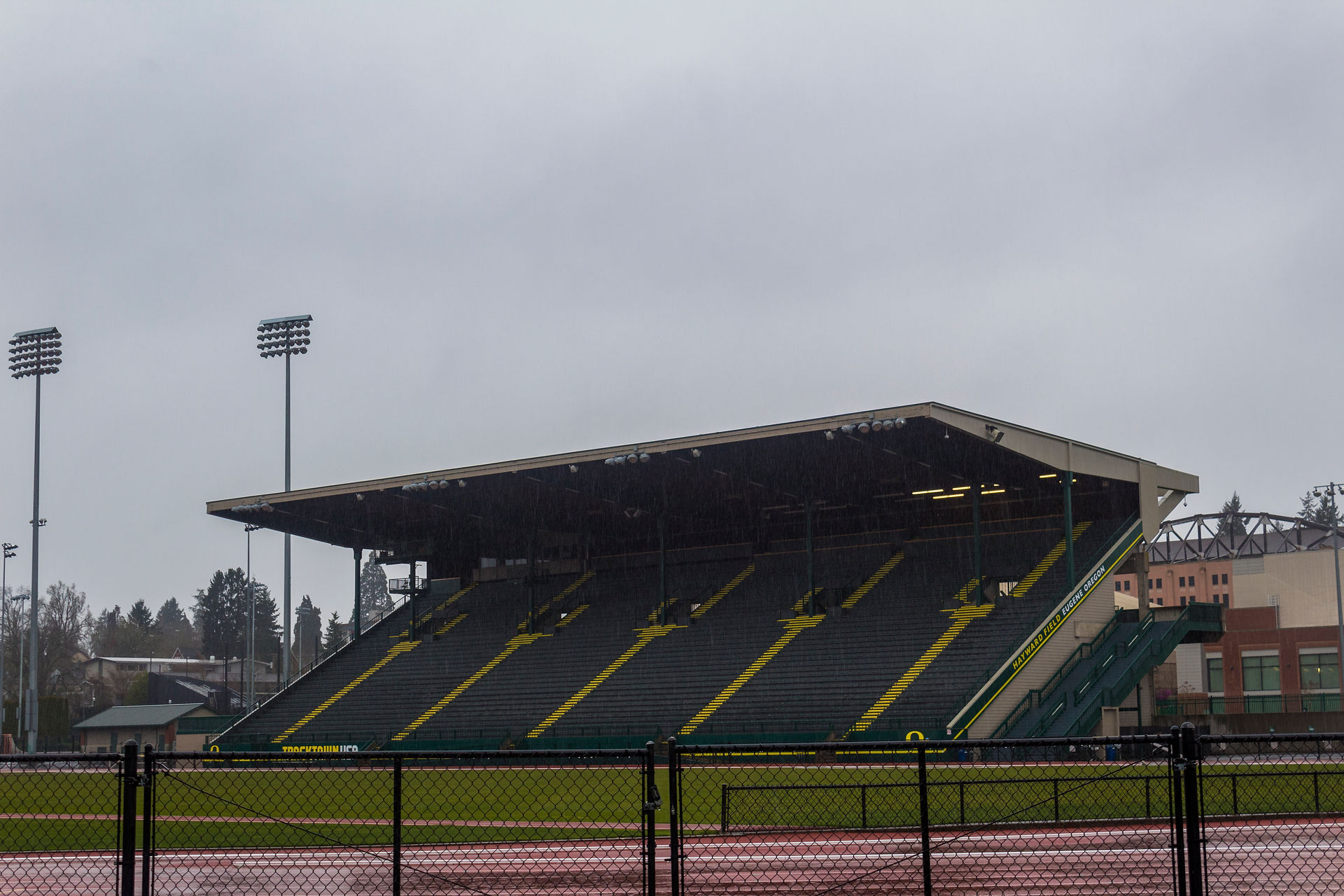 A Rainy Football Field & Track