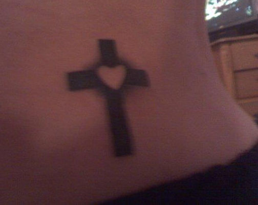 Cross With a Glowing Heart
