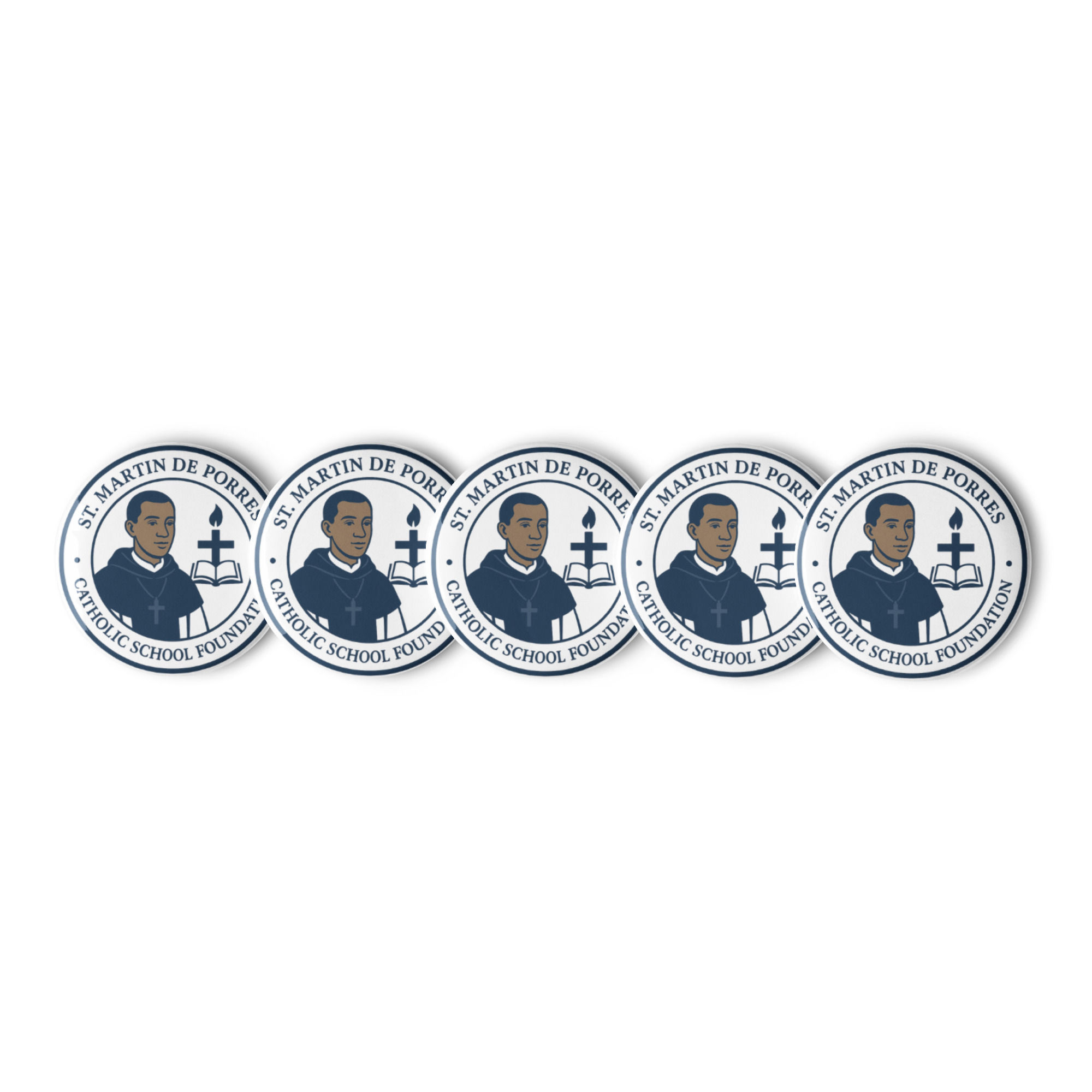 St. Martin de Porres Catholic School Foundation Buttons – 5 Pack