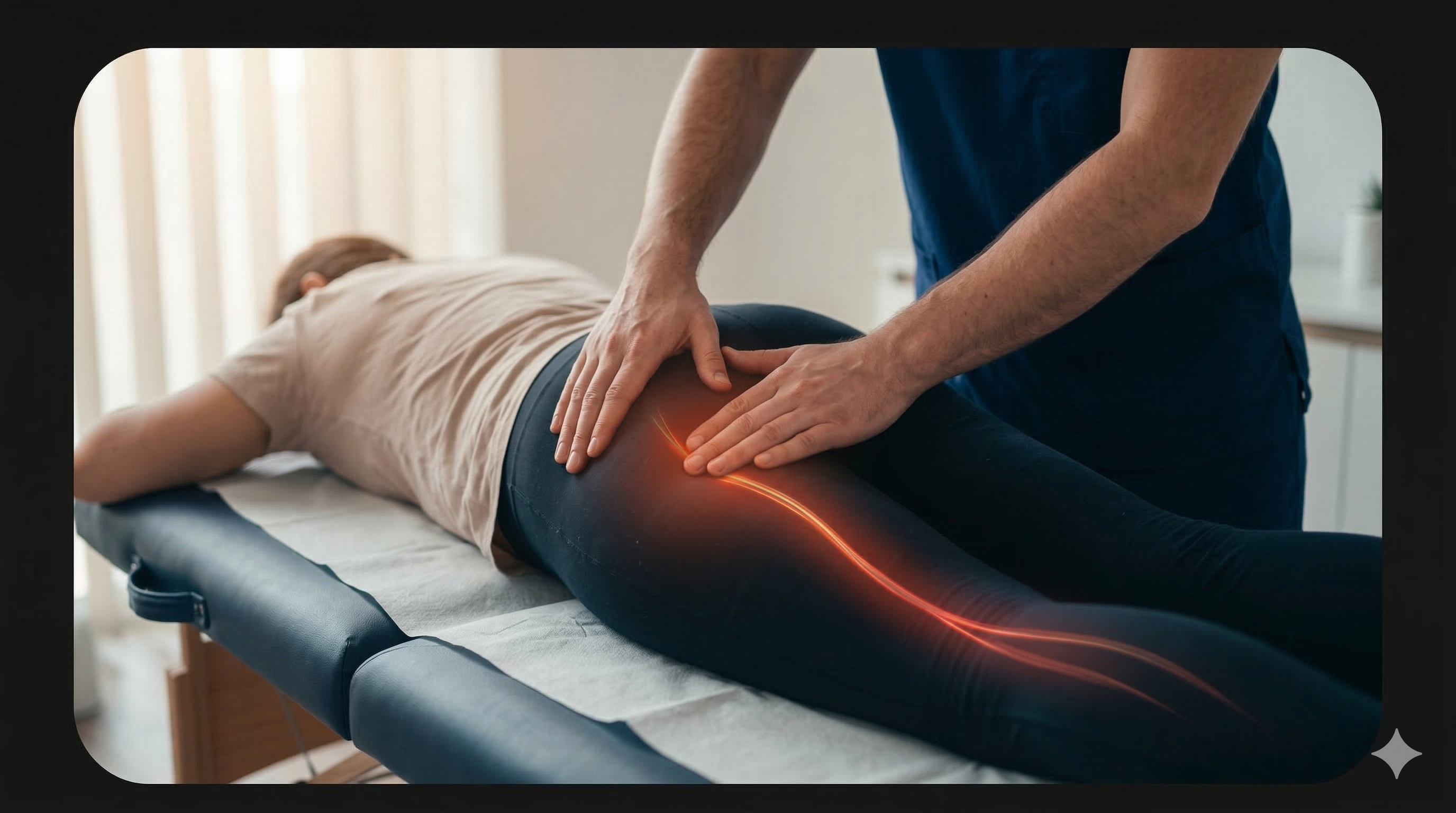 Trattamento manuale di fisioterapia a domicilio per infiammazione del nervo sciatico a Fano e Pesaro