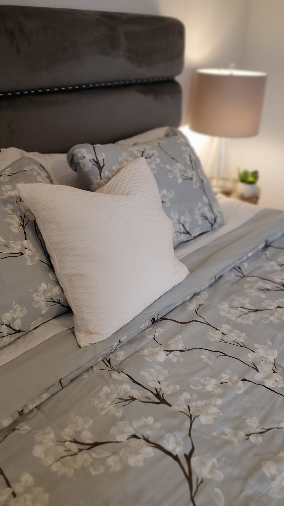 Staged primary bedroom