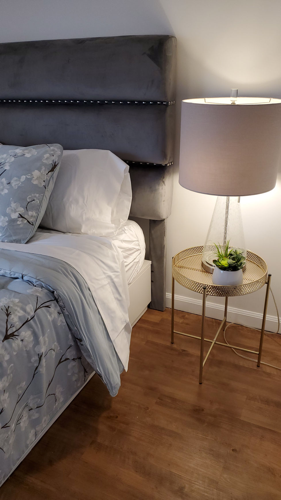 Staged primary bedroom