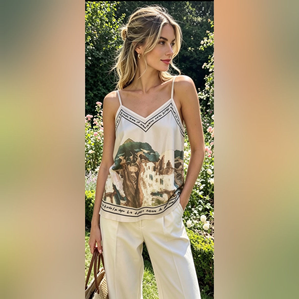  Santorini Camisole (10-20) Cream/Mocha