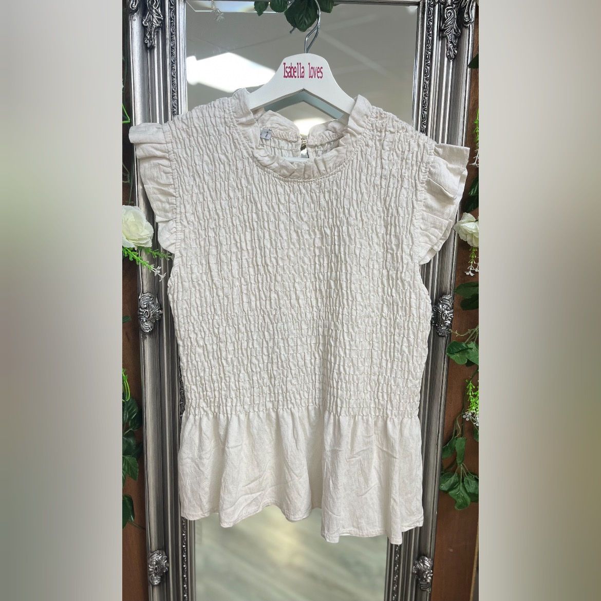 Peplum Blouse (8-16) Cream