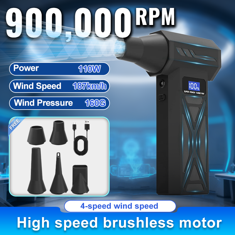 New P70 Air Blower 4 Gear Adjustable Turbo Jet Blower With Led Light B