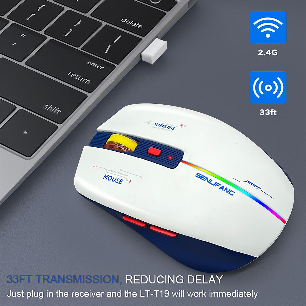 Thumbnail: LT-T19 Ergonomic Rechargeable Gaming Mouse USB 2.4G Wireless RGB Light Desktop P