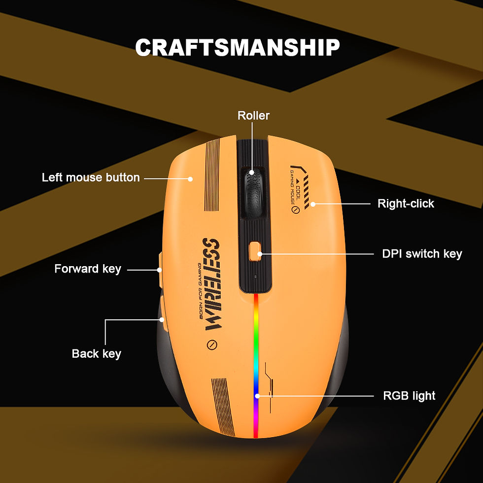 Thumbnail: LT-T19 Ergonomic Rechargeable Gaming Mouse USB 2.4G Wireless RGB Light Desktop P
