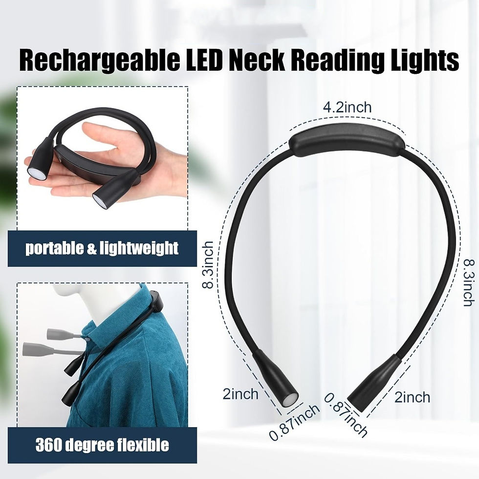 Thumbnail: Rechargeable LED Neck Reading Lights Neck Light for Reading Lamp 3 Colors 9 Brig