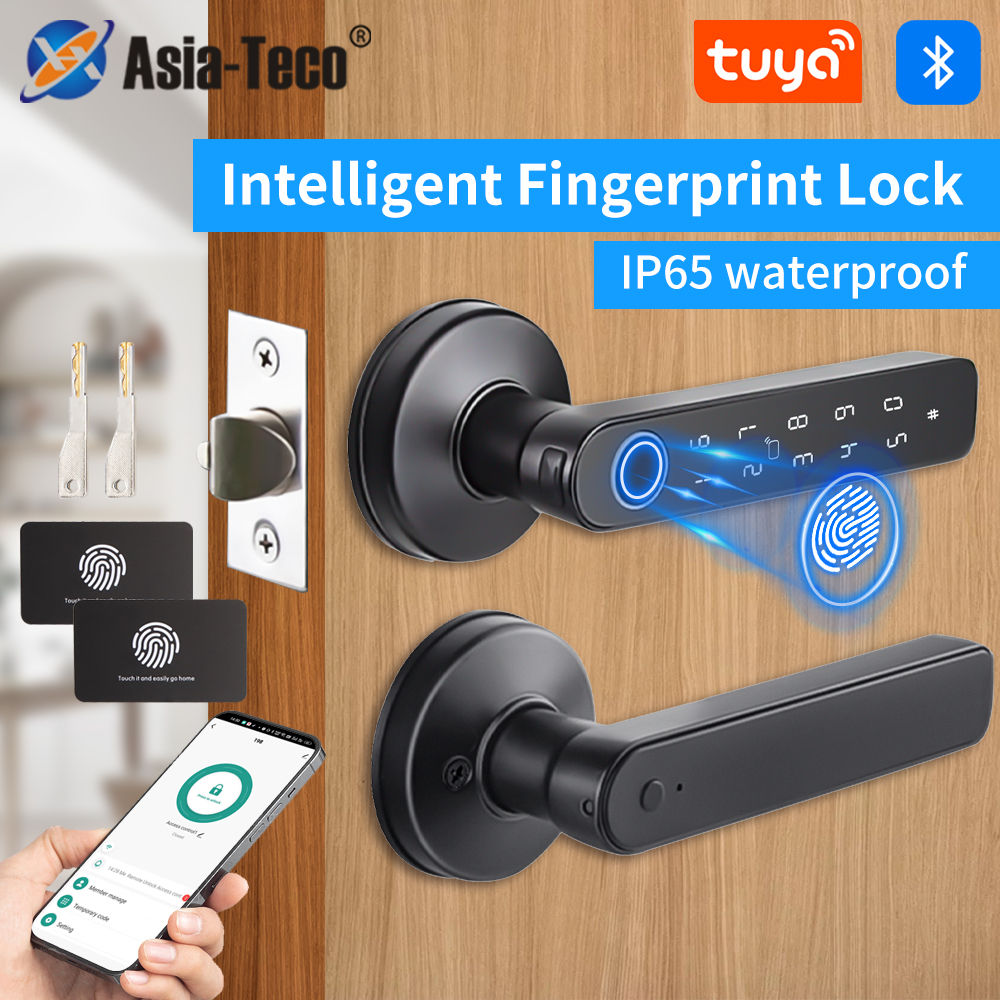 M5 Tuya BLE Fingerprint Door Lock Smart Digital Electronic Lock with Password/Ke