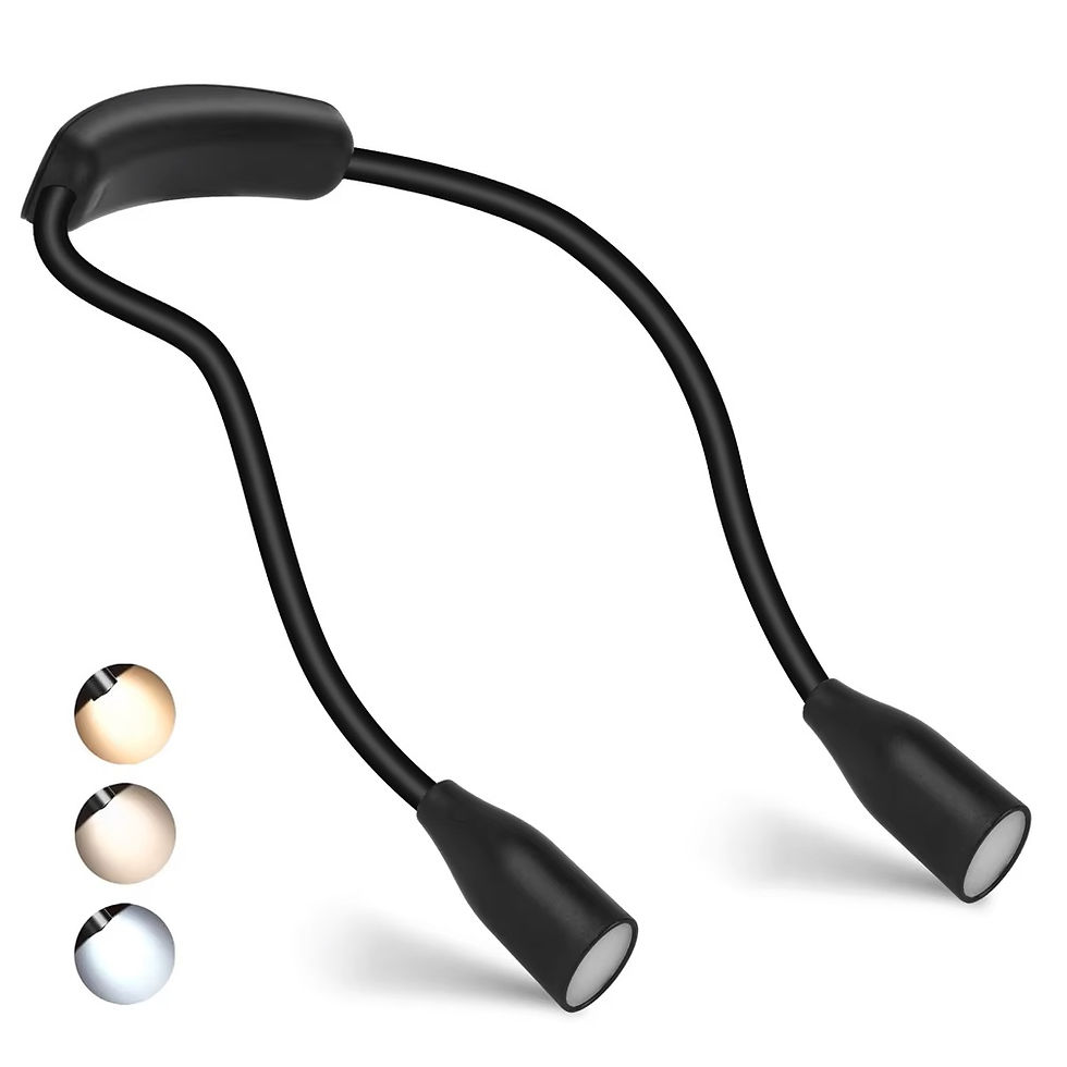 Thumbnail: Rechargeable LED Neck Reading Lights Neck Light for Reading Lamp 3 Colors 9 Brig