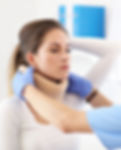 Woman with a neck brace