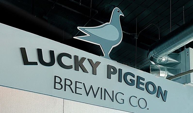 Lucky Pigeon Brewing Bar Signage