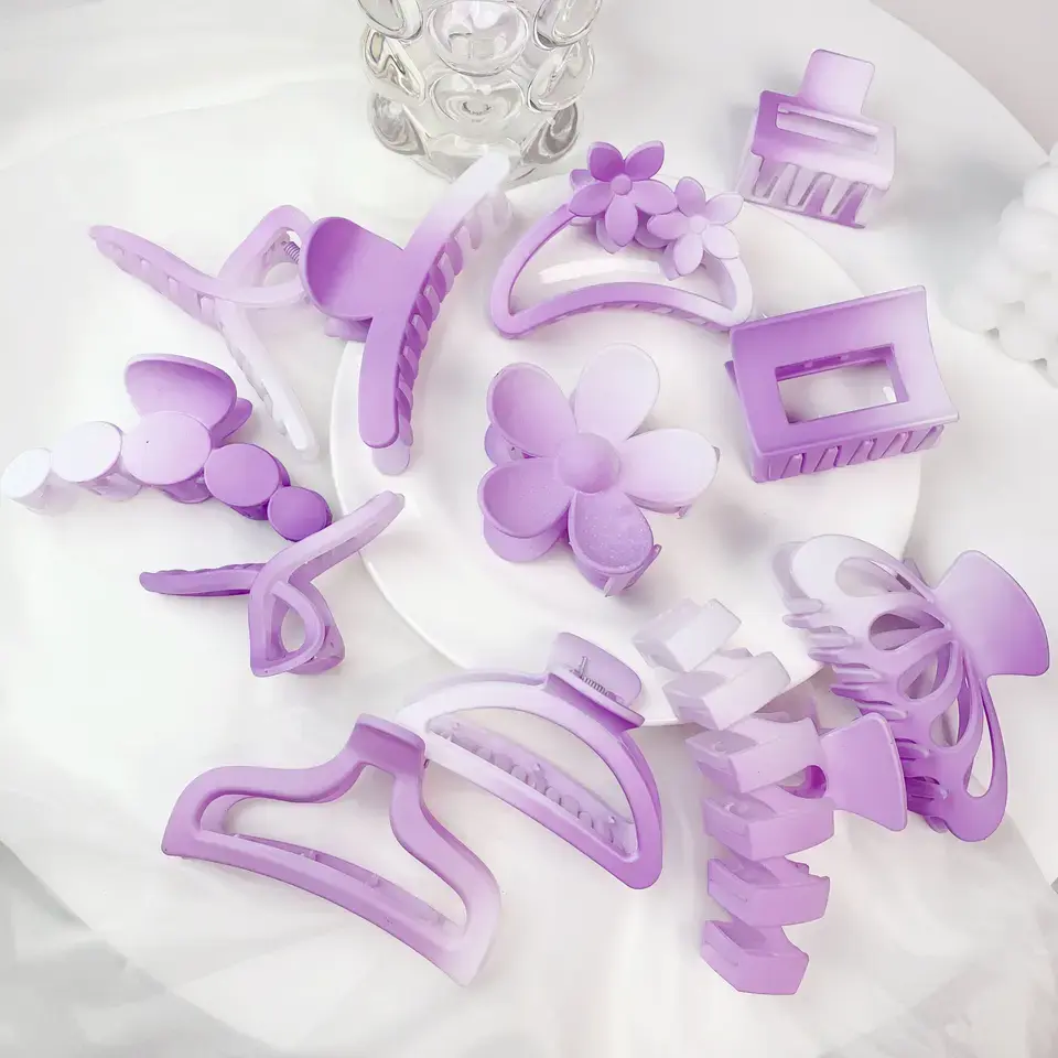 “purple Swirl Clips” 12 pc
