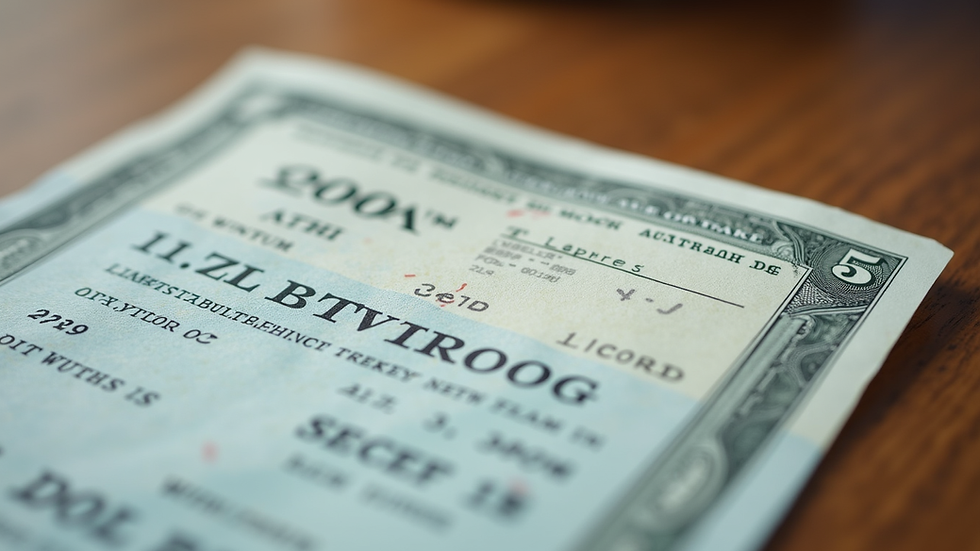 Close-up view of a secure payment check with a watermark