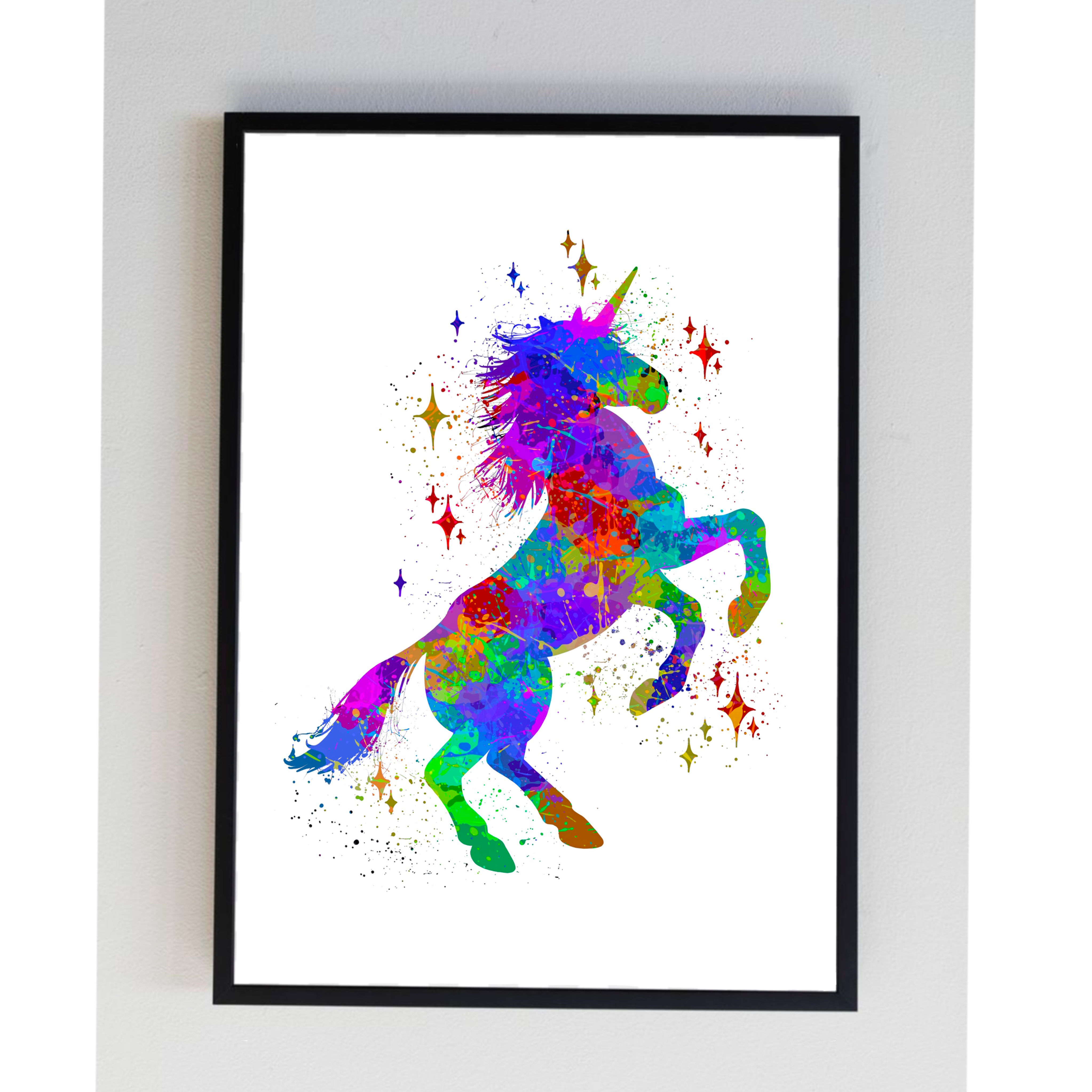 Unicorn rainbow splatter print
