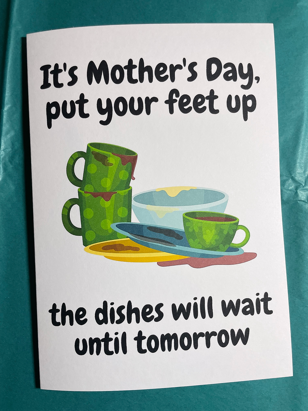 Thumbnail: mothers, day, card, dishes, funny, sarcastic, rude, mum, chores, her, stepmum,
