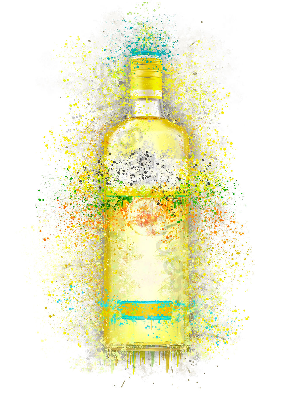 Thumbnail: Lemon, gin, Gordon’s, Sicilian, yellow, gift, for, her, mothers, day, kitchen, art, gin, print, poster, wall, dining