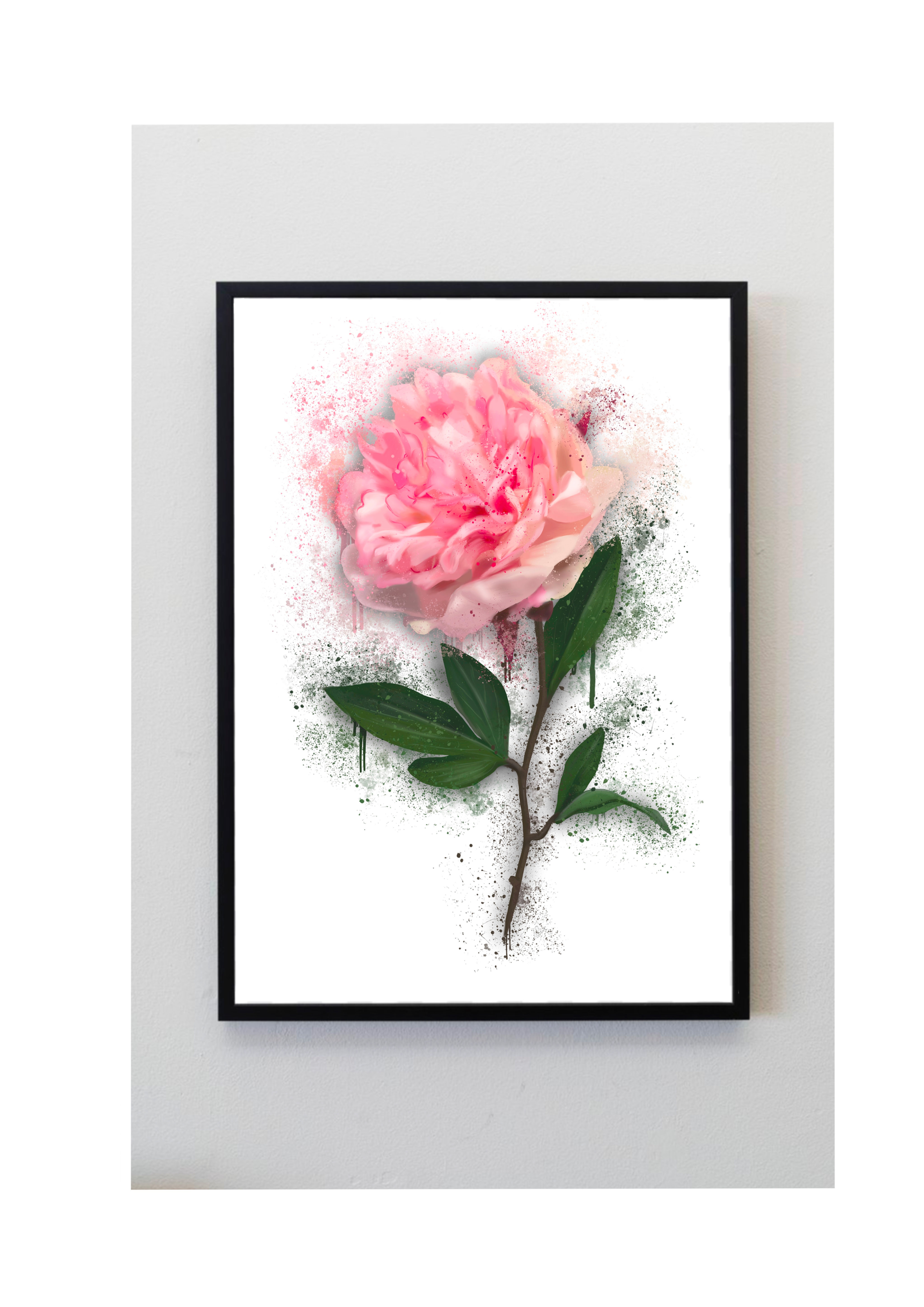 Pink peony peonies flower garden nature splatter print