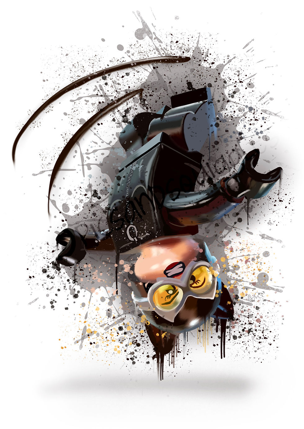 Thumbnail: Lego Catwoman Splatter Print