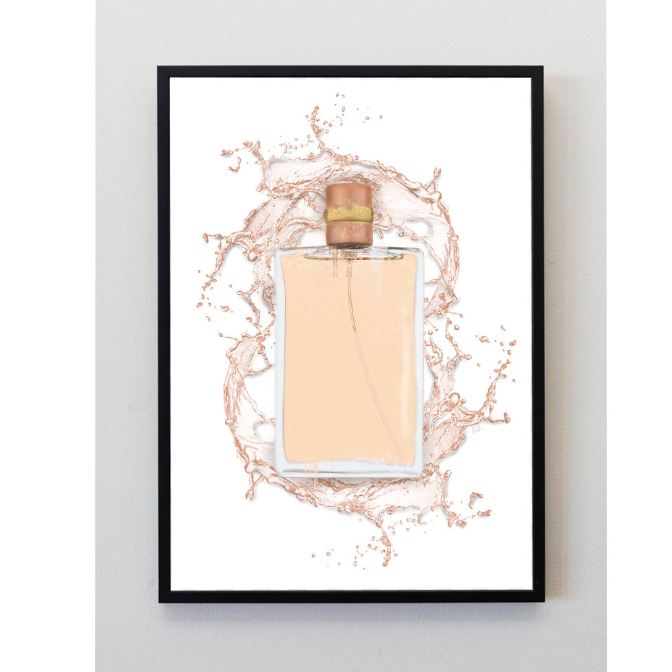Pink, Chanel, allure, splash, art, print, water, splatter, wall, art, perfume, fragrance, bottle.