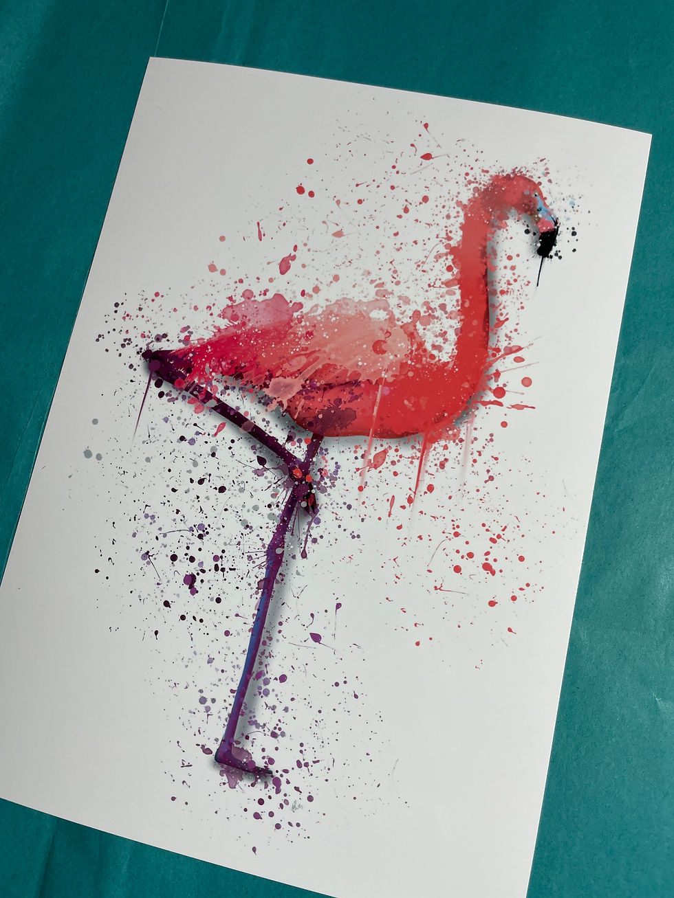 Thumbnail: Unframed Flamingo Splatter Print