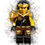 Thumbnail: Yellow Lego, ninjago, cole, ninja, sword, child, children’s, kids, bedroom, playroom, wall, art, print, splatter, paint