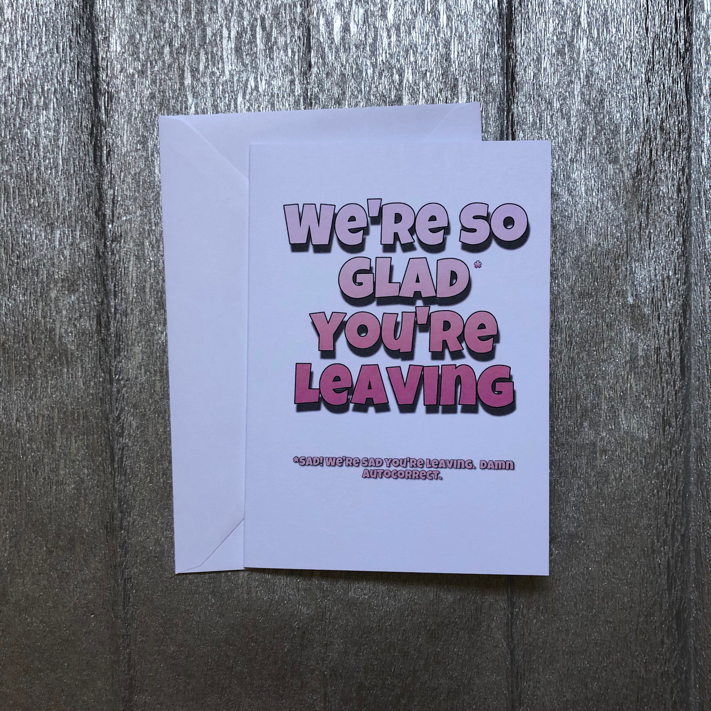 leaving card, funny, predictive, text, card, rude