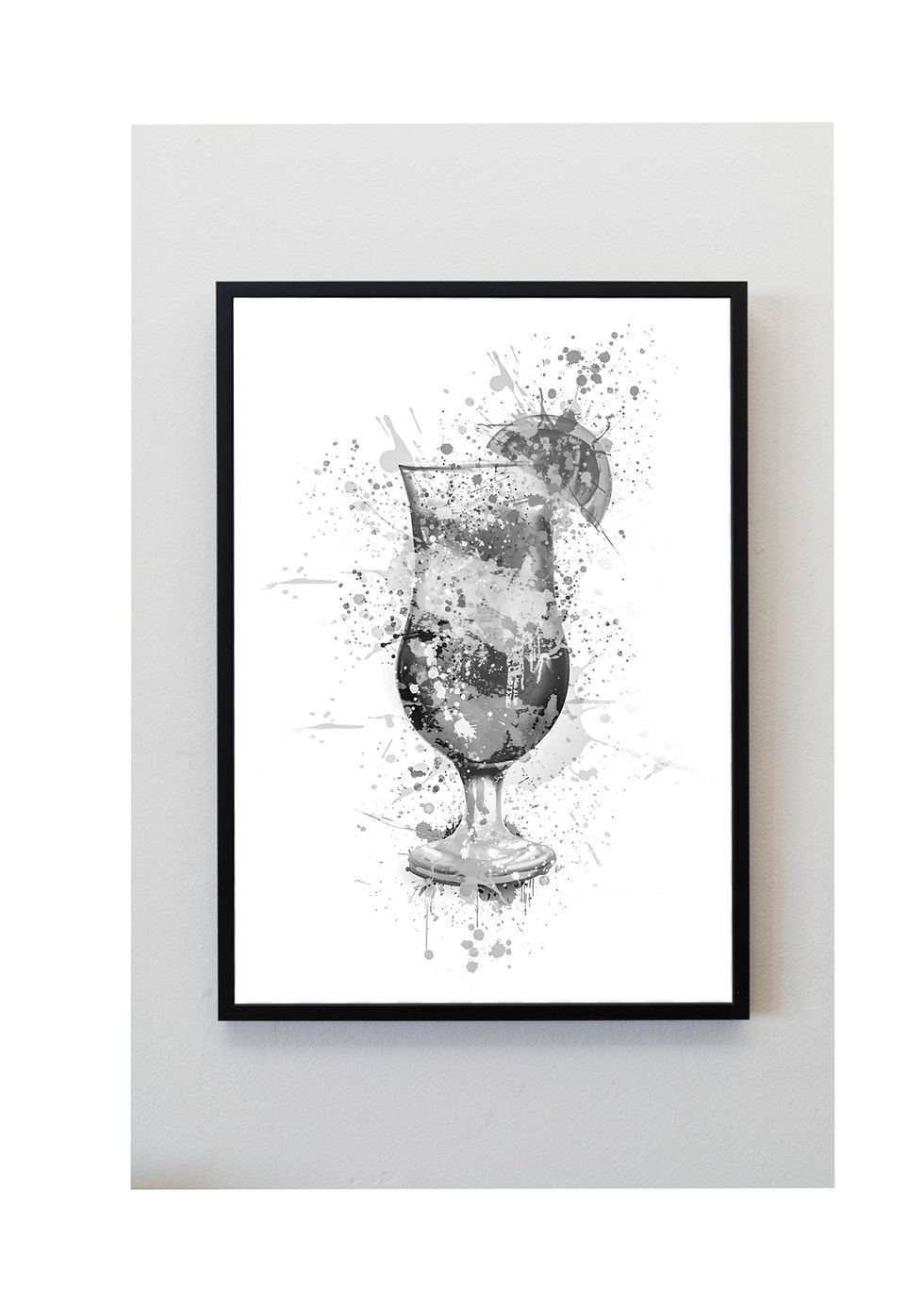 Thumbnail: Cocktail, grey, black, white, fruit, ice, splatter, print, home, bar, glass, kitchen, dining, food, drink