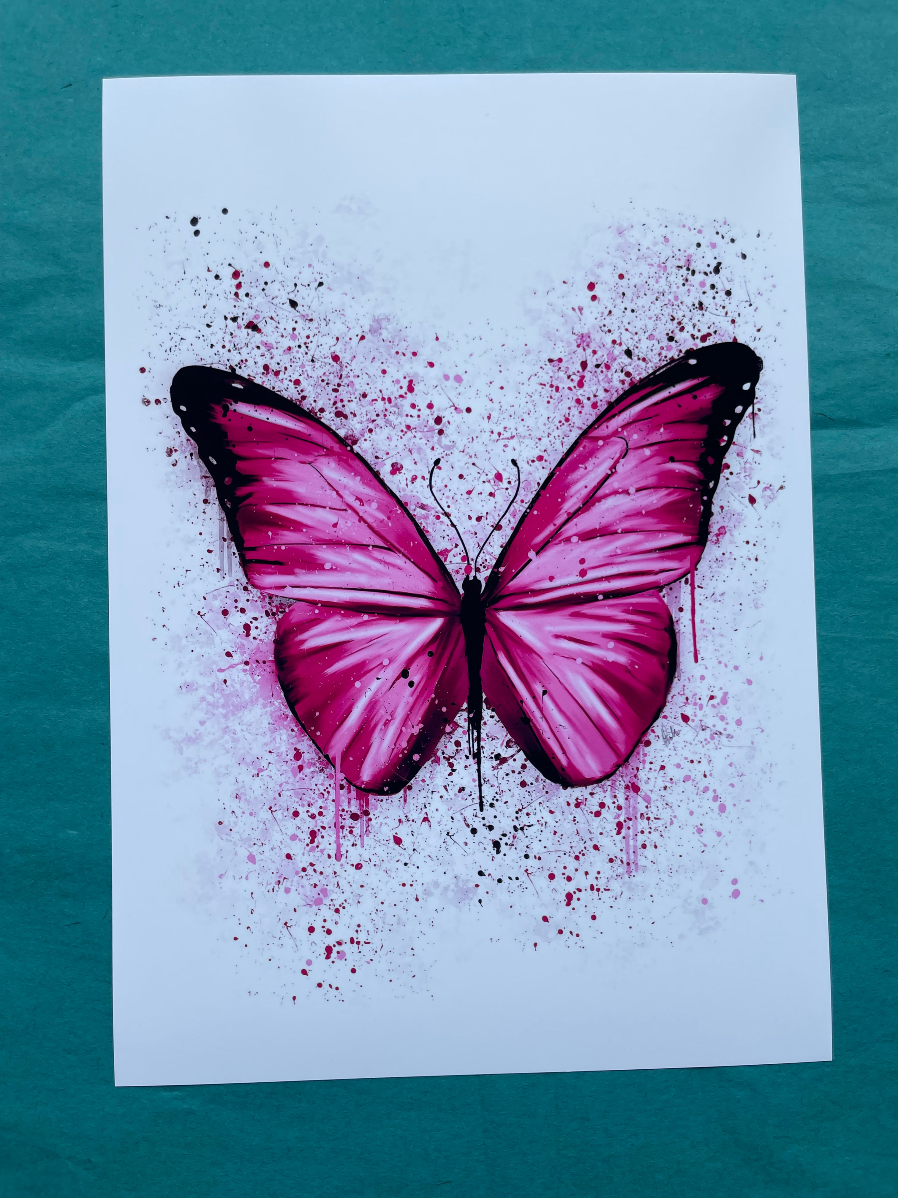 light pink, butterfly, print, painting, poster, art, decor, home, nature, girls bedroom, ideas, wall