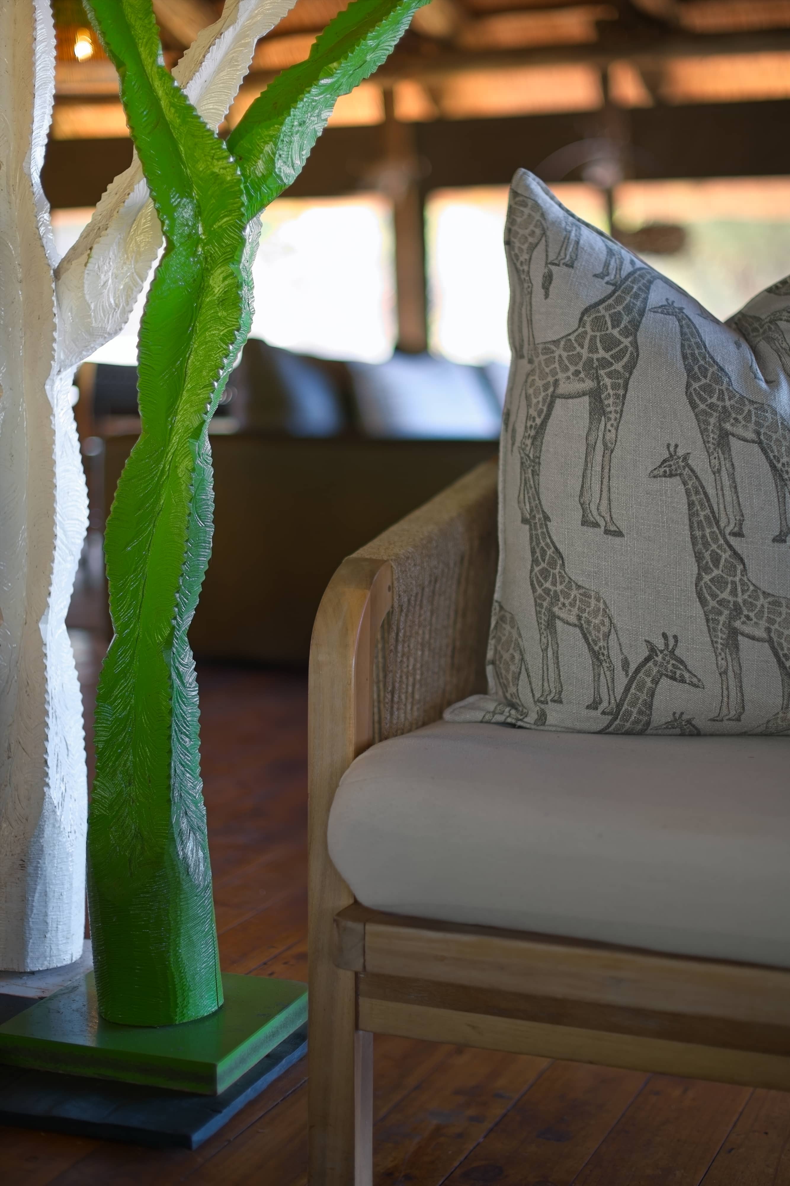 Mogotlho Safari Lodge decor made from green and white cactus