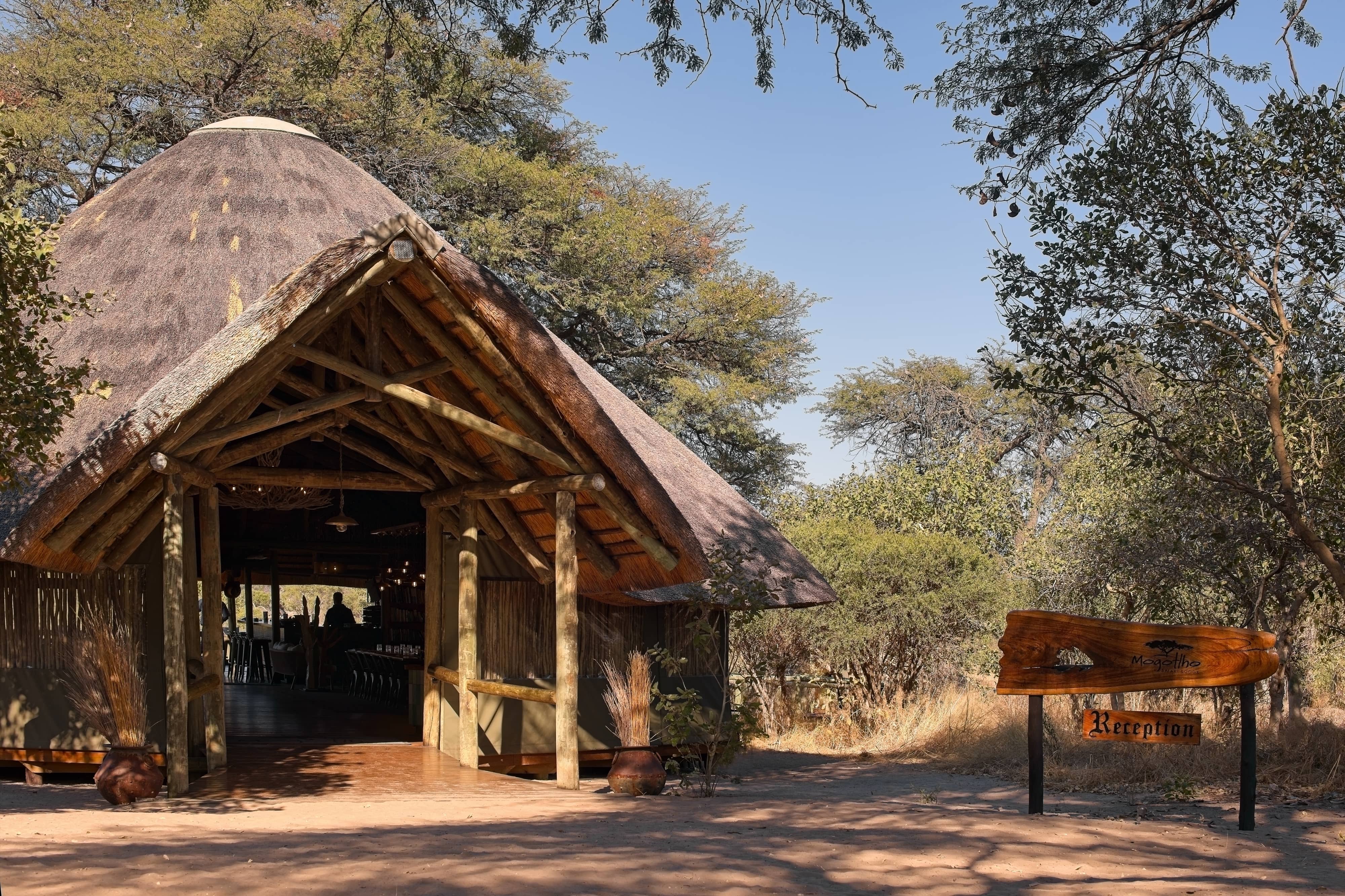 Mogotlho Safari Lodge reception area for guest arrival