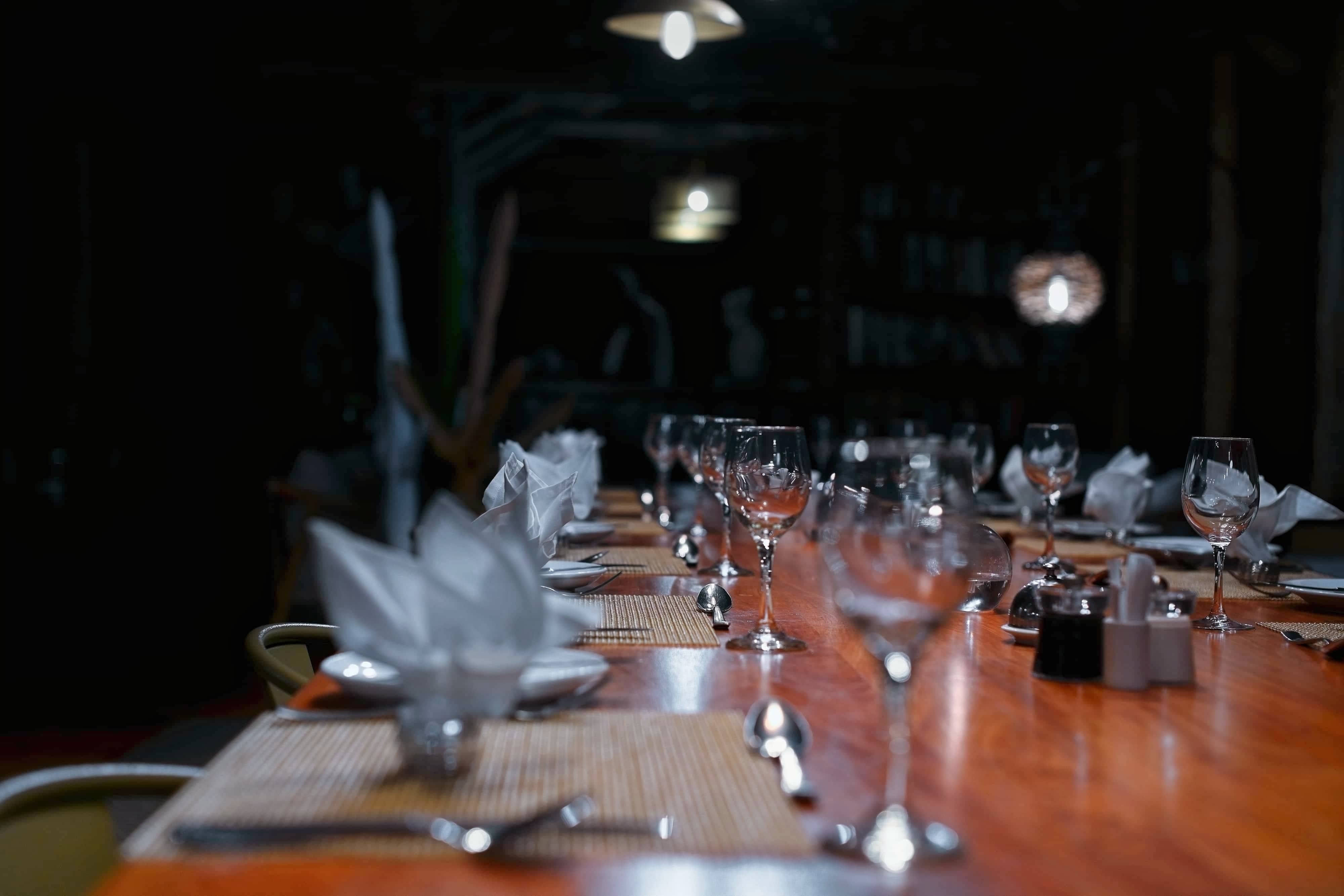 Mogotlho Safari Lodge photographed with a set table ready for dinner guests