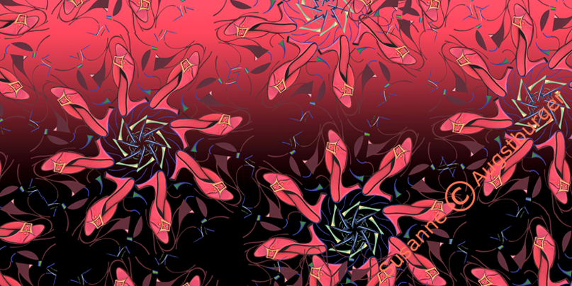 Carousel of pink shoes