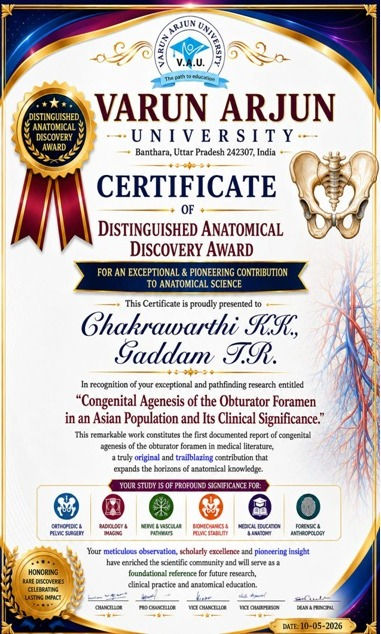 Varun Arjun University Commends Faculty Researchers for Advancing Anatomical Science Through Rare Discovery