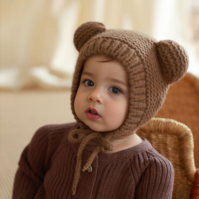 Miniatura: Gorro de lana para bebé de otoño e invierno