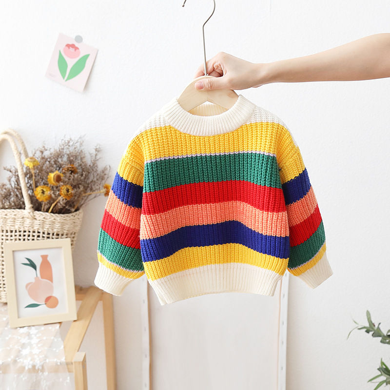 Suéter Tejido a Rayas para Niñas Bebé