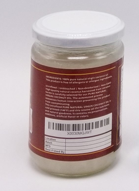 Miniatura: All Natural Virgin Coconut Oil 16.9 FL.OZ (500ml) GMO-FREE