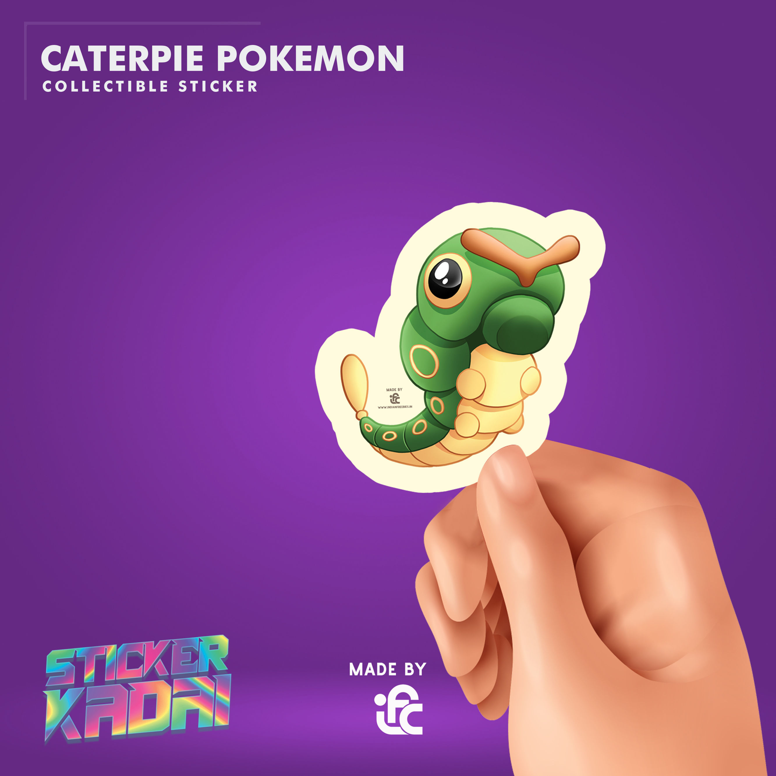 Caterpie Pokemon Collectible Stickers by IFC
