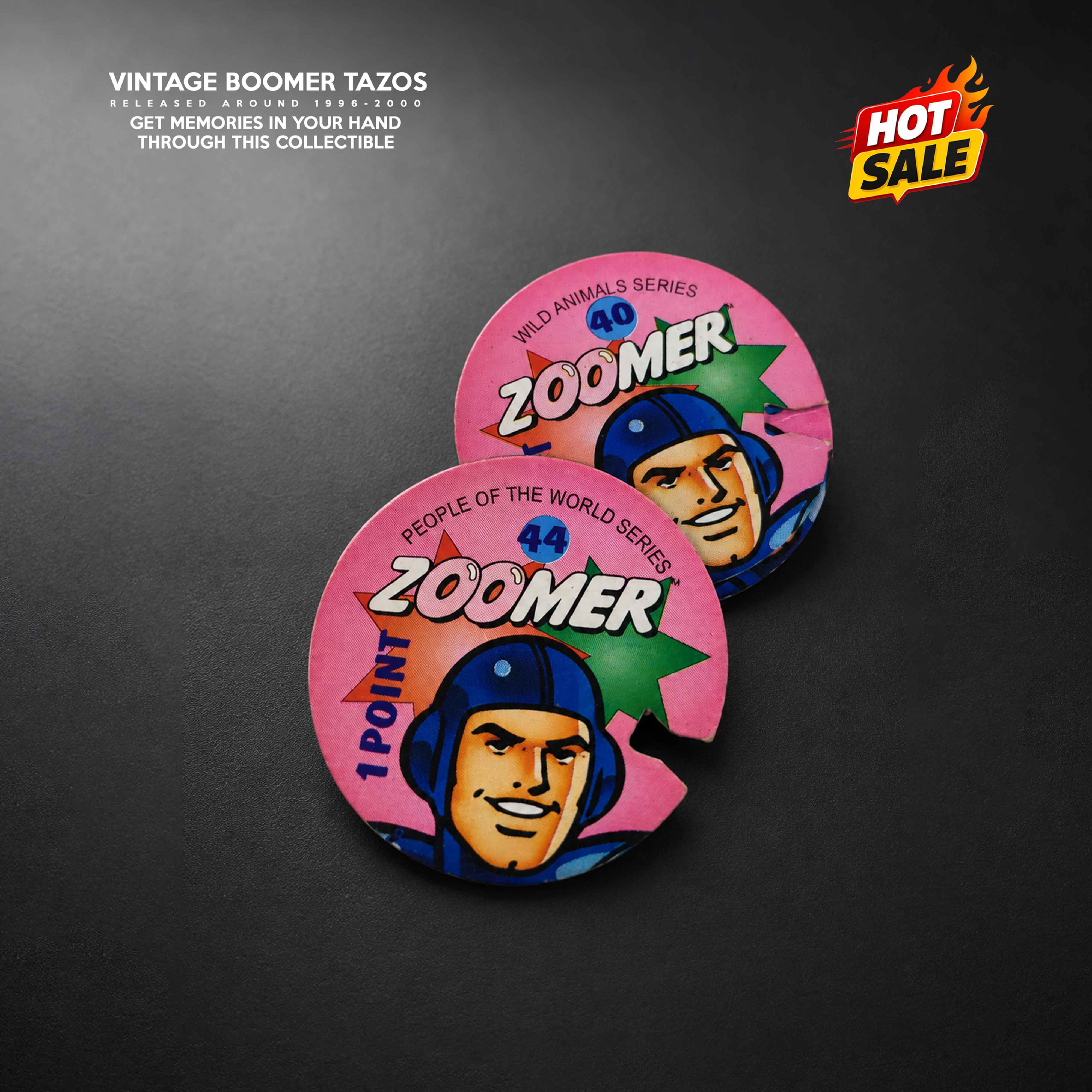 Boomer Bubble Gum Zoomer Freebie Tazos from Year 1996  