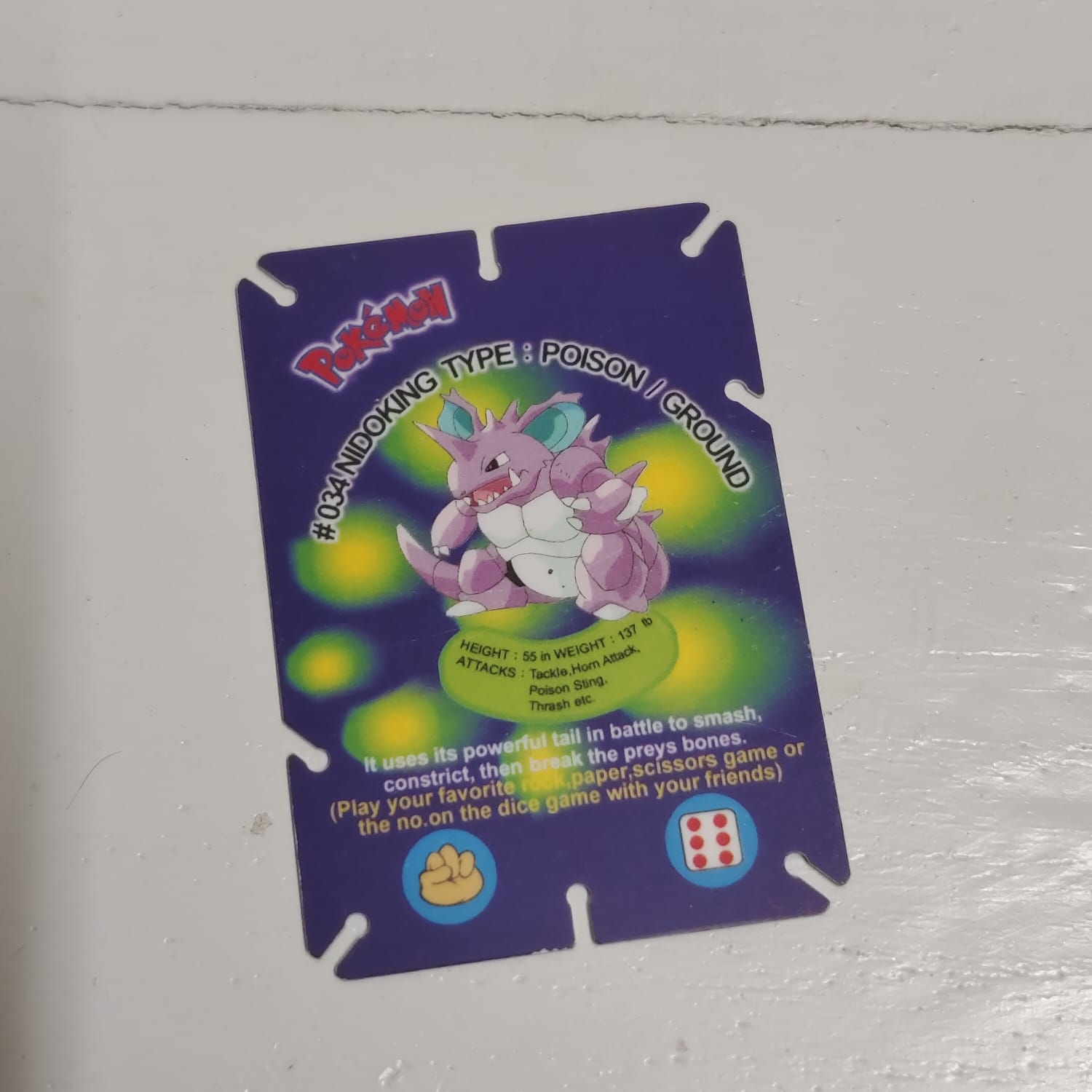 Cheetos pokemon Jengas card - Nidoking