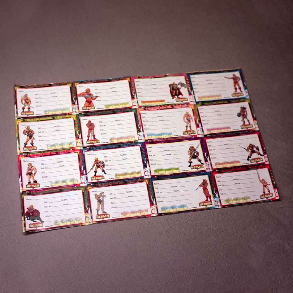 He-Man Vintage School Label