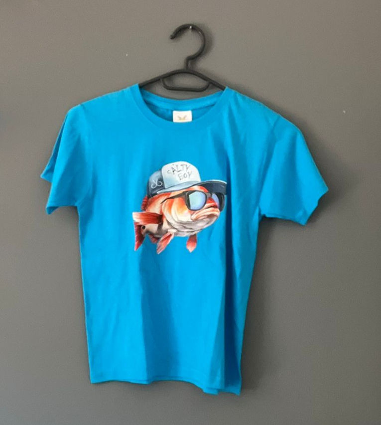 Kids, Blue Cotton, Salty Boy T - Shirt - Age 9 - 10